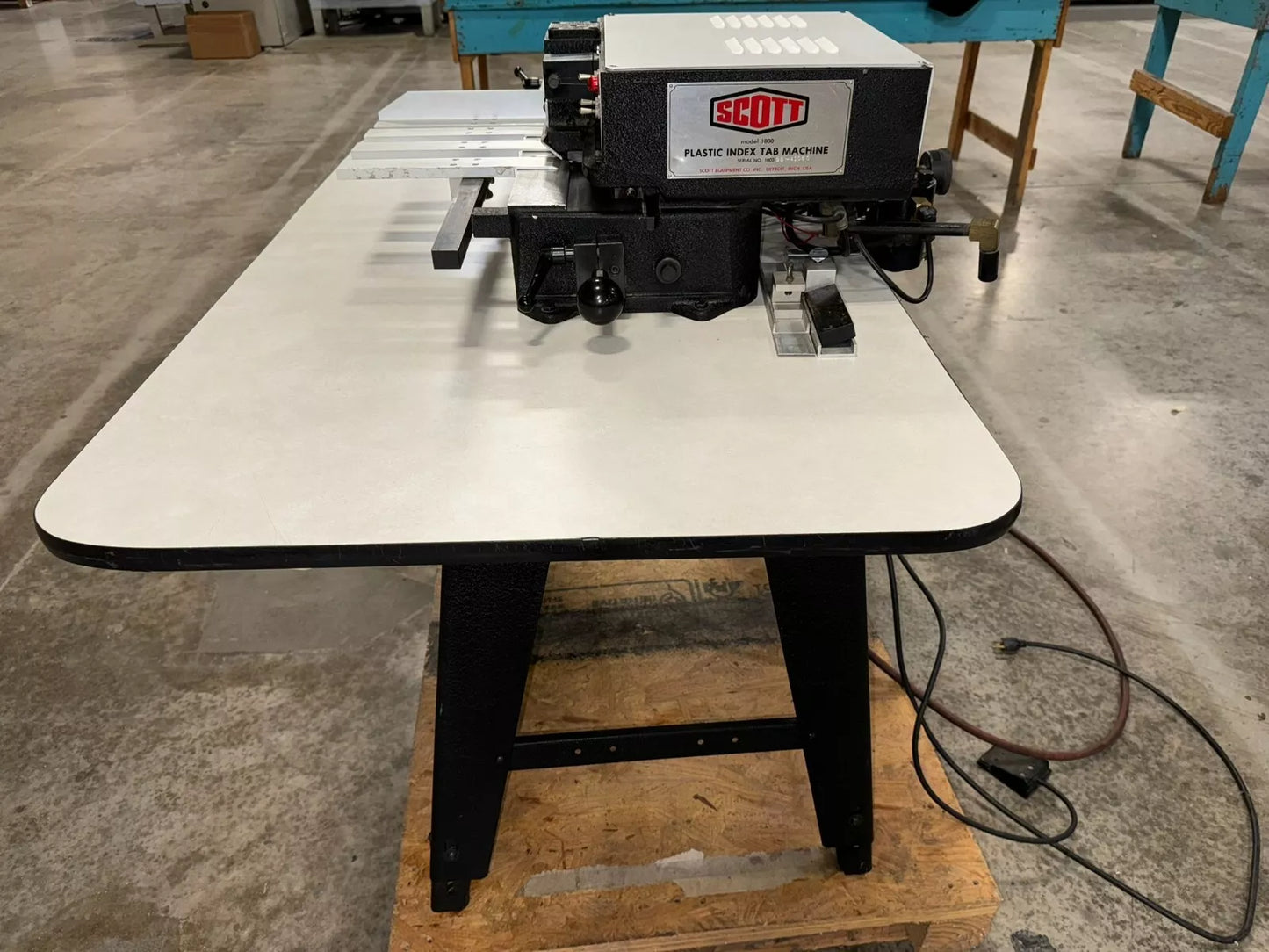 Scott Equipment 1800 Mylar Reinforcer Index Tab Machine